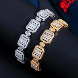 CZ Crystal Square Link Chain Bracelet for Women BR151