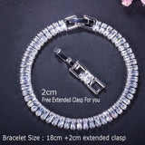 ThreeGraces CZ Rectangle Shape Tennis Bracelet for Women BR189