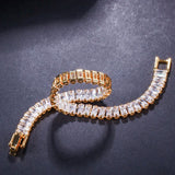 ThreeGraces CZ Rectangle Shape Tennis Bracelet for Women BR189