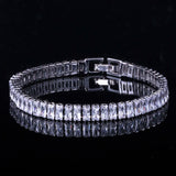 ThreeGraces CZ Rectangle Shape Tennis Bracelet for Women BR189