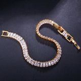 ThreeGraces CZ Rectangle Shape Tennis Bracelet for Women BR189