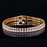 ThreeGraces CZ Rectangle Shape Tennis Bracelet for Women BR189