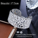 ThreeGraces CZ Silver Wide Bridal Bangle Bracelet BR253