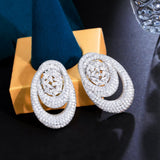 ThreeGraces Micro Pave CZ Silver Bridal Drop Earrings for Women E1114