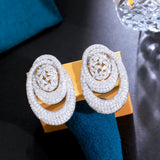ThreeGraces Micro Pave CZ Silver Bridal Drop Earrings for Women E1114