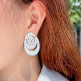 ThreeGraces Micro Pave CZ Silver Bridal Drop Earrings for Women E1114
