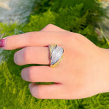 ThreeGraces CZ Two Tone Plated Wedding Ring RG162