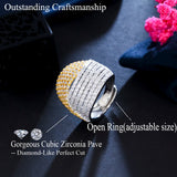 ThreeGraces CZ Two Tone Plated Wedding Ring RG162