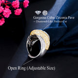 ThreeGraces CZ Two Tone Plated Wedding Ring RG162