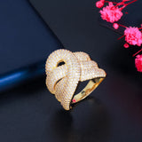 ThreeGraces CZ Snake Shape Wedding Ring for Women RG145