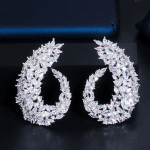 ThreeGraces Silver Flower CZ Earrings ER081
