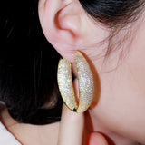 ThreeGraces CZ Hoop Earrings for Party ER510