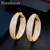ThreeGraces CZ Hoop Earrings for Party ER510