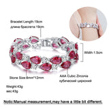 ThreeGraces Multicolor CZ Silver Bride Wedding Bracelet