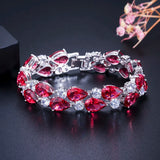 ThreeGraces Multicolor CZ Silver Bride Wedding Bracelet