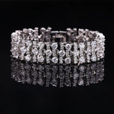 Royal CZ Crystal Stone Big Bracelets Bangles For Women