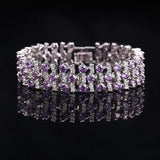 Royal CZ Crystal Stone Big Bracelets Bangles For Women