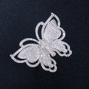 ThreeGraces Large Butterfly CZ Stone Wedding Party Rings for Women RG076
