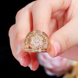 ThreeGraces Dubai CZ Flower Finger Ring Wedding Jewelry Women RG108