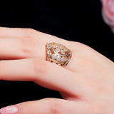 ThreeGraces Dubai CZ Flower Finger Ring Wedding Jewelry Women RG108