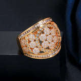 ThreeGraces Dubai CZ Flower Finger Ring Wedding Jewelry Women RG108