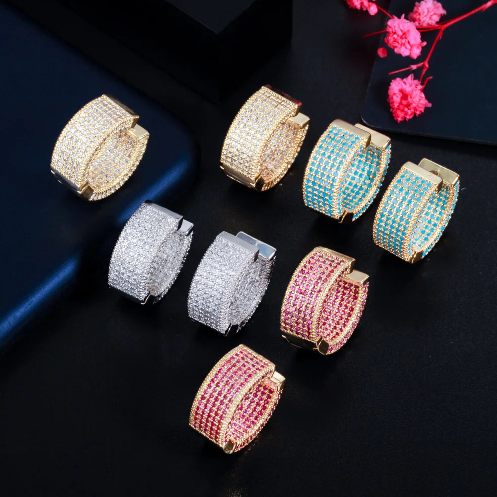 Leopard Hoop Earrings Multicolor Zirconia Dubai Wedding Jewelry