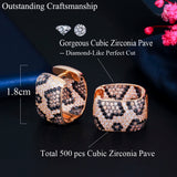 Leopard Hoop Earrings Multicolor Zirconia Dubai Wedding Jewelry