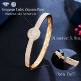 ThreeGraces Micro Pave CZ Silver Open Cuff Bangle Bracelet for Women