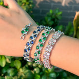Yellow CZ Leaf Flower Bridal Wedding Bracelet for Women