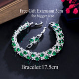 Yellow CZ Leaf Flower Bridal Wedding Bracelet for Women