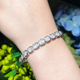 ThreeGraces Square CZ Crystal Women Silver Bridal Tennis Bracelet