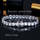 ThreeGraces Square CZ Crystal Women Silver Bridal Tennis Bracelet