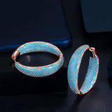 ThreeGraces CZ Circle Round Hoop Earrings ER601
