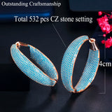 ThreeGraces CZ Circle Round Hoop Earrings ER601