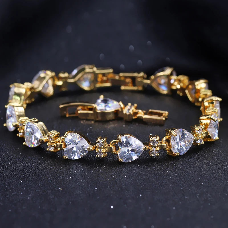 ThreeGraces Love Heart CZ Wedding Bracelet BR081