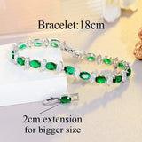Green CZ Geometric Link Bracelet for Women BR256