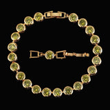 ThreeGraces Green CZ Crystal Chain Bracelet for Women BR198