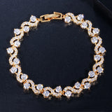 Nigerian CZ Charm Bracelet S Shaped Chain Bangles BR091