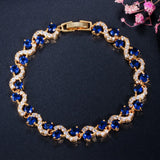 Nigerian CZ Charm Bracelet S Shaped Chain Bangles BR091