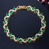 Nigerian CZ Charm Bracelet S Shaped Chain Bangles BR091