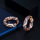 ThreeGraces Micro Full Cubic Zirconia Circle Hoop Earrings ER594