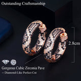 ThreeGraces Micro Full Cubic Zirconia Circle Hoop Earrings ER594