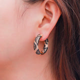 ThreeGraces Micro Full Cubic Zirconia Circle Hoop Earrings ER594