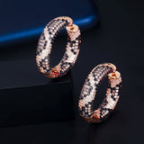 ThreeGraces Micro Full Cubic Zirconia Circle Hoop Earrings ER594