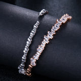 ThreeGraces CZ Rose Open Cuff Bangle BA010