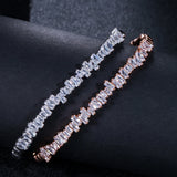 ThreeGraces CZ Rose Open Cuff Bangle BA010