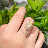 ThreeGraces Romantic Rose Tulip Flower CZ Crystal Adjustable Wedding Ring