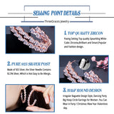 Irregular Baguette CZ Crystal Big Rose Hoop Circle Earrings for Ladies