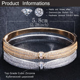 ThreeGraces Micro Pave CZ Round Open Cuff Bangle Women Party Dress Jewelry