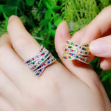 MultiColor CZ Adjustable Bridal Ring for Women RG141